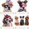 4th of July Puppy Decorations, Patriotic Dog Figurines Set (3 Pack), Memorial Day & Independence Day USA 250th Anniversary Stars and Stripes Dog Statue Tabletop Decor, Labor Day Rustic Americana Home Holiday Decorations